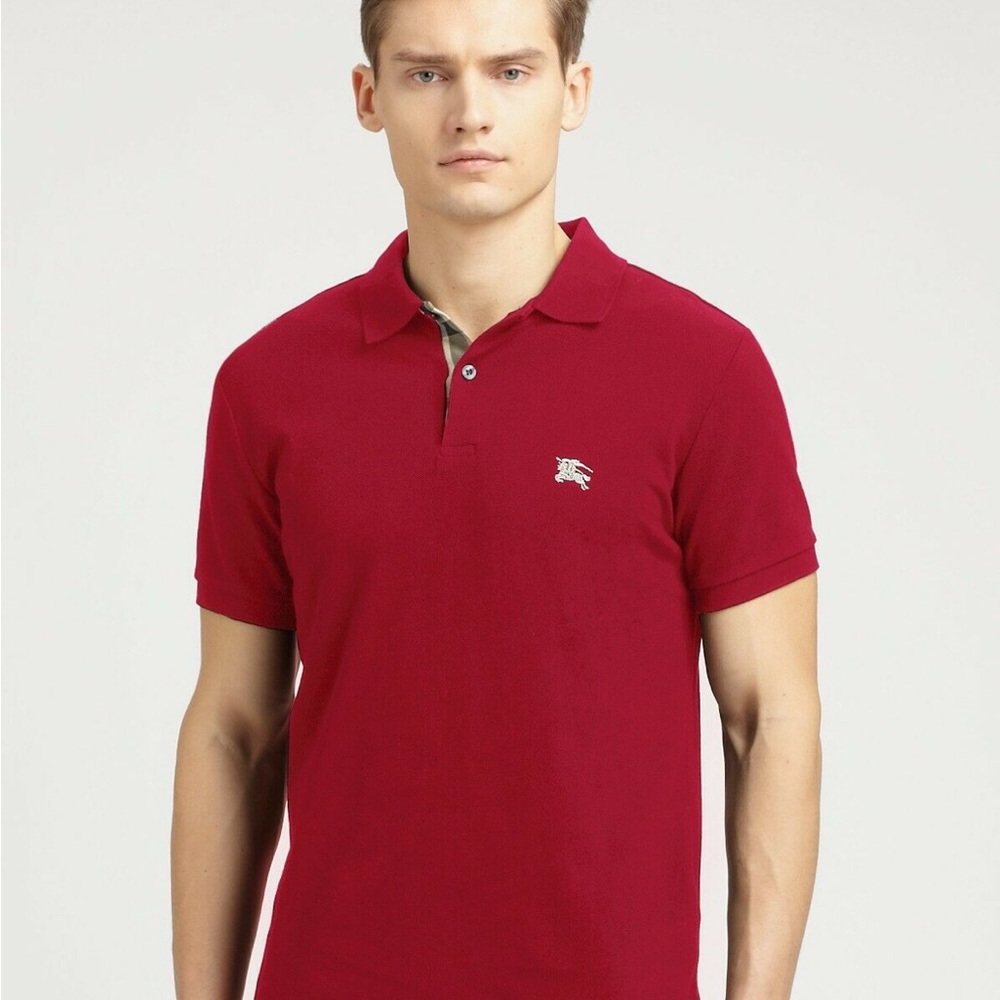 Burberry Deep Red Polo Shirt